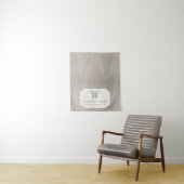 Rustic Business Table Runner Banner Beige Linen Wandkleed (In situ)