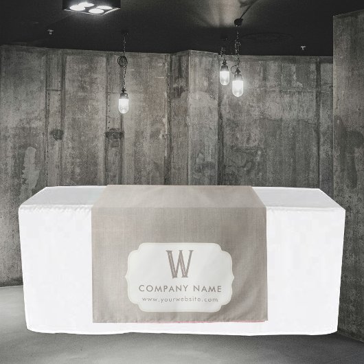 Rustic Business Table Runner Banner Beige Linen Wandkleed