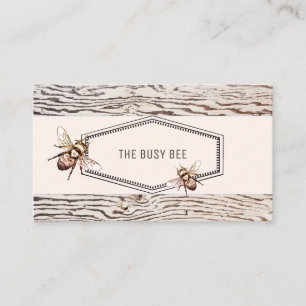 Rustic Busy Bee Weathered Wood Retail Visitekaartje