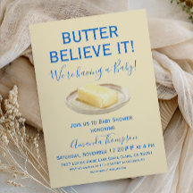 Rustic Butter Yellow Blue Boy Baby Shower