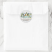 Rustic Cabin Custom Coordinates Pinery Mountain Ronde Sticker (Tas)