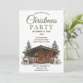 Rustic Cabin Forest Deer Kardinaal Kerstfeest Kaart (Staand voorkant)