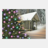 Rustic Cabin Kerstmis Inpakpapier Vel (Voorkant 2)