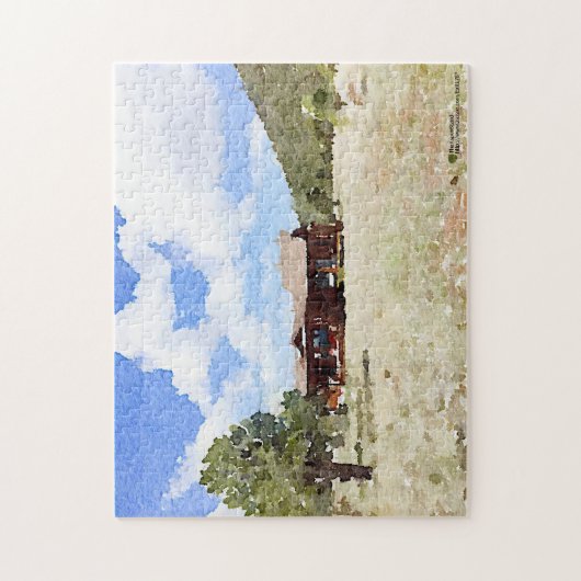 Rustic Cabin Living Country Scenery Watercolor Legpuzzel (Verticaal)