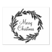 Rustic Cabin Merry Winter Wreath Gift Rubberstempel (Afrduk)