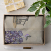 Rustic Cabin Paarse Floral Butterflies ontkoppelin Tissuepapier (Geschenk)