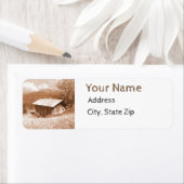 Rustic Cabin Return-adreslabels Etiket (Insitu)