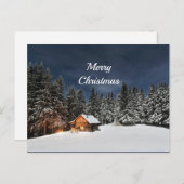 Rustic Cabin Snow Winter Kerstmis Briefkaart (Voorkant / Achterkant)