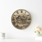 Rustic Cabin Wall Clock – Mountain Lodge style  Grote Klok (Huis)