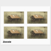 Rustic Cabin Weathered Briefkaart Rechthoekige Sticker (Vel)