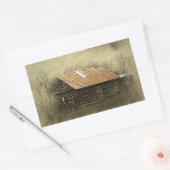 Rustic Cabin Weathered Briefkaart Rechthoekige Sticker (Envelop)