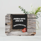 RUSTIC CABIN WEDDING INVITATIONS PERSONALISEERD KAART (Staand voorkant)