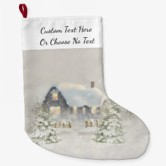 Rustic Cabin Winter Snow Woodland Forest Grote Kerstsok