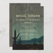 Rustic Cactus Bridal Shower Invitations Kaart (Voorkant / Achterkant)