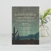 Rustic Cactus Wedding Invitations Kaart (Staand voorkant)