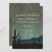 Rustic Cactus Wedding Invitations Kaart (Voorkant / Achterkant)
