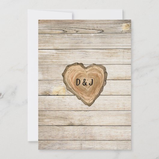 Rustic Cake on Wood Wedding Invitation (Dos)