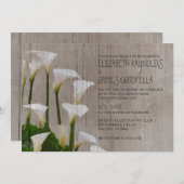 Rustic Calla Lillies Wedding Invitations Kaart (Voorkant / Achterkant)