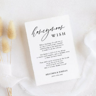 Rustic Calligraphy Honeymoon Wish Informatiekaartje