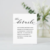 Rustic Calligraphy Wedding Details Enclosure Kaart (Staand voorkant)