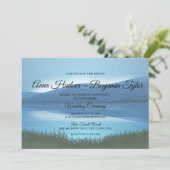 Rustic Calming Lakeside Mariage Invitations de l'é (Debout devant)