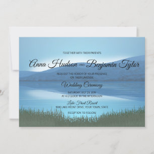 Rustic Calming Lakeside Mariage Invitations de l'é