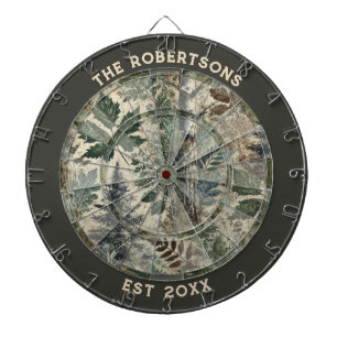 Rustic Camo Aangepaste Familienaam Vastgestelde Da Dartbord