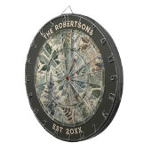 Rustic Camo Aangepaste Familienaam Vastgestelde Da Dartbord (Voorkant Rechts)