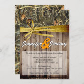 Rustic Camo en Twine Wedding Invitation Kaart (Voorkant / Achterkant)