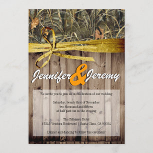 Rustic Camo en Twine Wedding Invitation Kaart