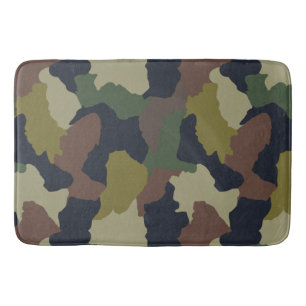 Rustic Camo Green Brown Camouflage Badmat
