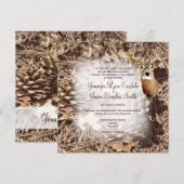 Rustic Camo Hunting Deer Antlers Wedding Invites Kaart (Voorkant / Achterkant)