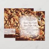 Rustic Camo Hunting Deer Antlers Wedding Invites Kaart (Voorkant / Achterkant)