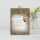 Rustic Camo Hunting Deer Antlers Wedding Invites Kaart (Staand voorkant)