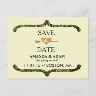 Rustic Camo Save the Date Briefkaart Aankondiging