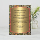 Rustic Camo Wood Wedding Uitnodiging (Staand voorkant)