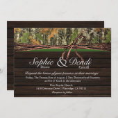Rustic Camo Wood Wedding Uitnodiging (Voorkant / Achterkant)