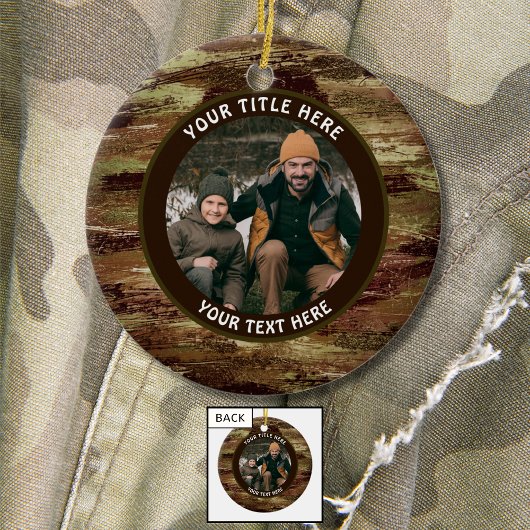 Rustic Camouflage Foto gepersonaliseerd Keramisch Ornament