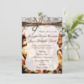 Rustic Camouflage Lace Wedding Invitations Kaart (Staand voorkant)