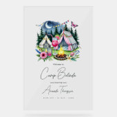 Rustic Camp Bride Transparant Welkom Acryl Bord (Voorkant)