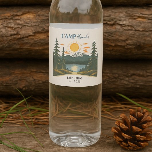 Rustic Camp Weekend Retreat Bachelorette Waterfles Etiket