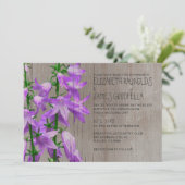 Rustic Campanula Wedding Invitations Kaart (Staand voorkant)