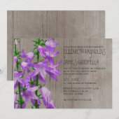 Rustic Campanula Wedding Invitations Kaart (Voorkant / Achterkant)