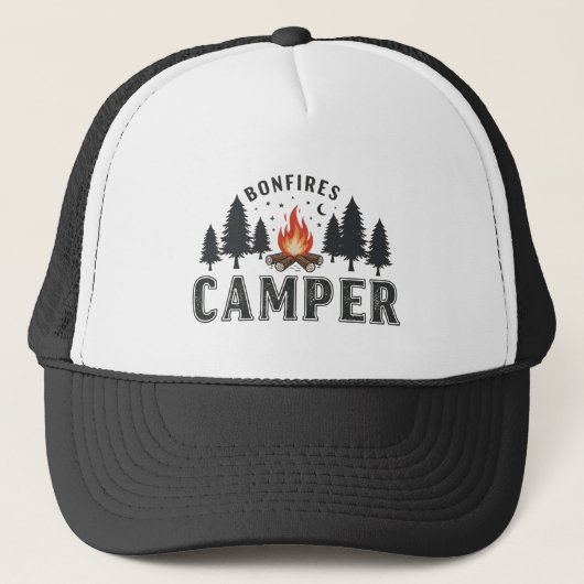Rustic Camper Bonfire Aventure Casquette de baseba (Devant)