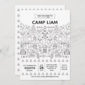 Rustic Camping Anniversaire de fête Invitation pou (Devant / Derrière)