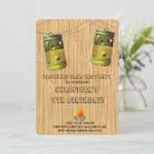 Rustic Camping Birthday-uitnodigingen Kaart (Staand voorkant)