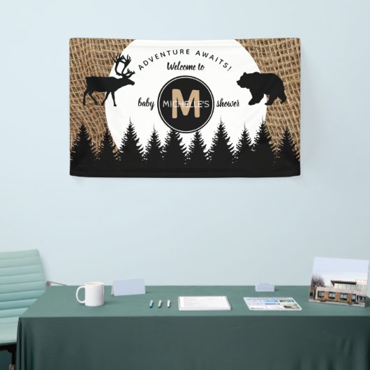 Rustic Camping Outdoor Adventure-Baby shower Spandoek (Beurs)