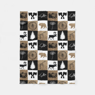 Rustic Camping Outdoor Adventure Fleece Deken