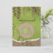 Rustic Camping Party Invitations d'anniversaire (Debout devant)