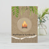 Rustic Camping Party Invitations d'anniversaire (Debout devant)